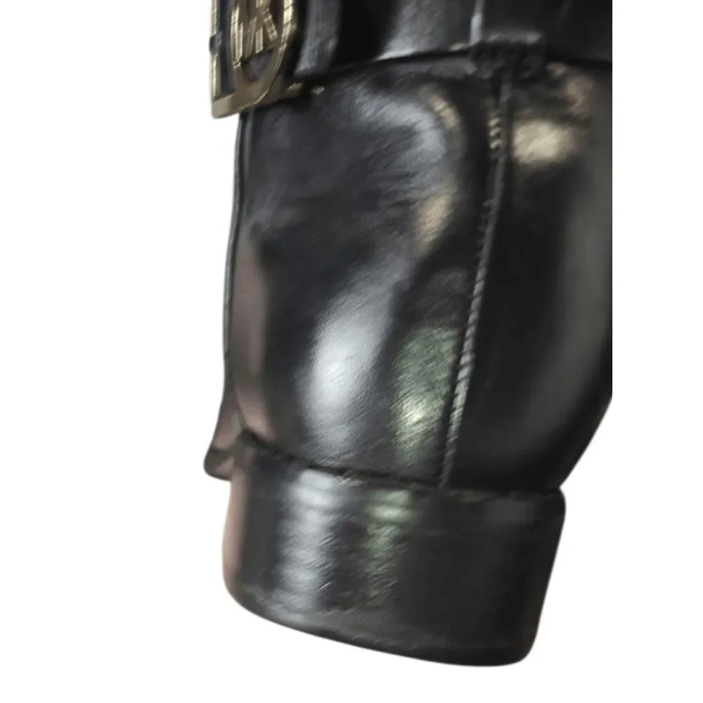 MICHAEL KORS Bryce Black Panel Leather Over The Knee Boot Size 8.5M